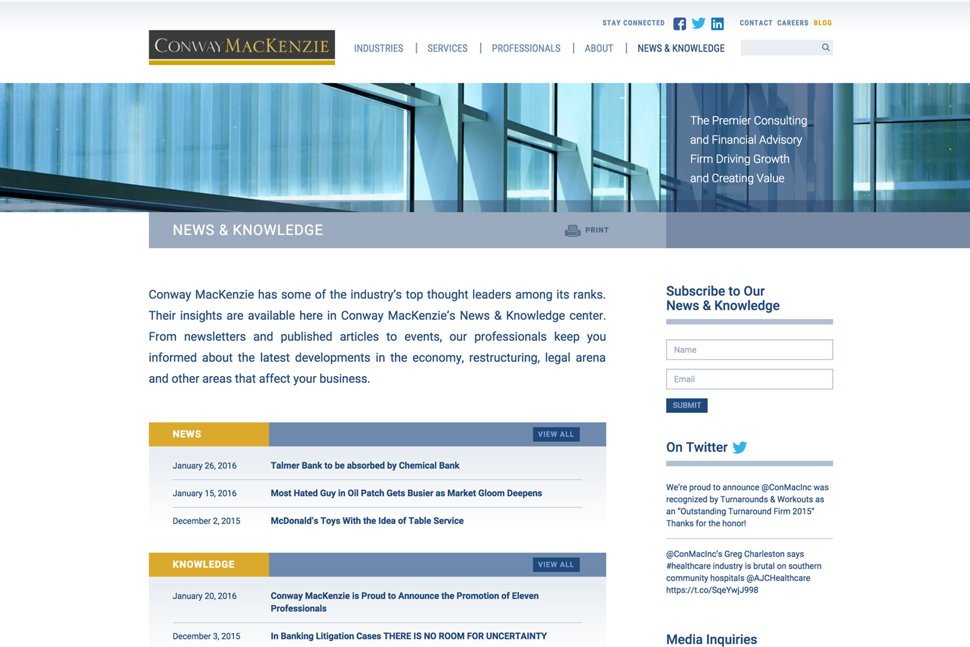 Conway Mackenzie Corporate Website slide 2