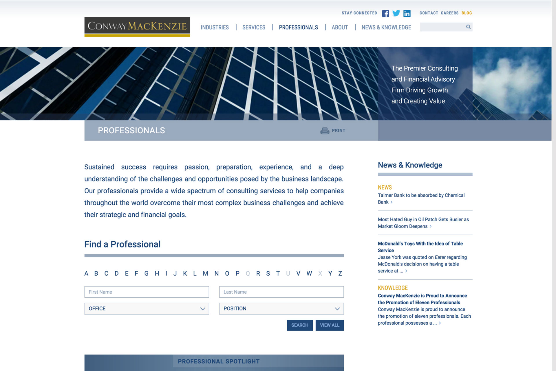 Conway Mackenzie Corporate Website slide 3