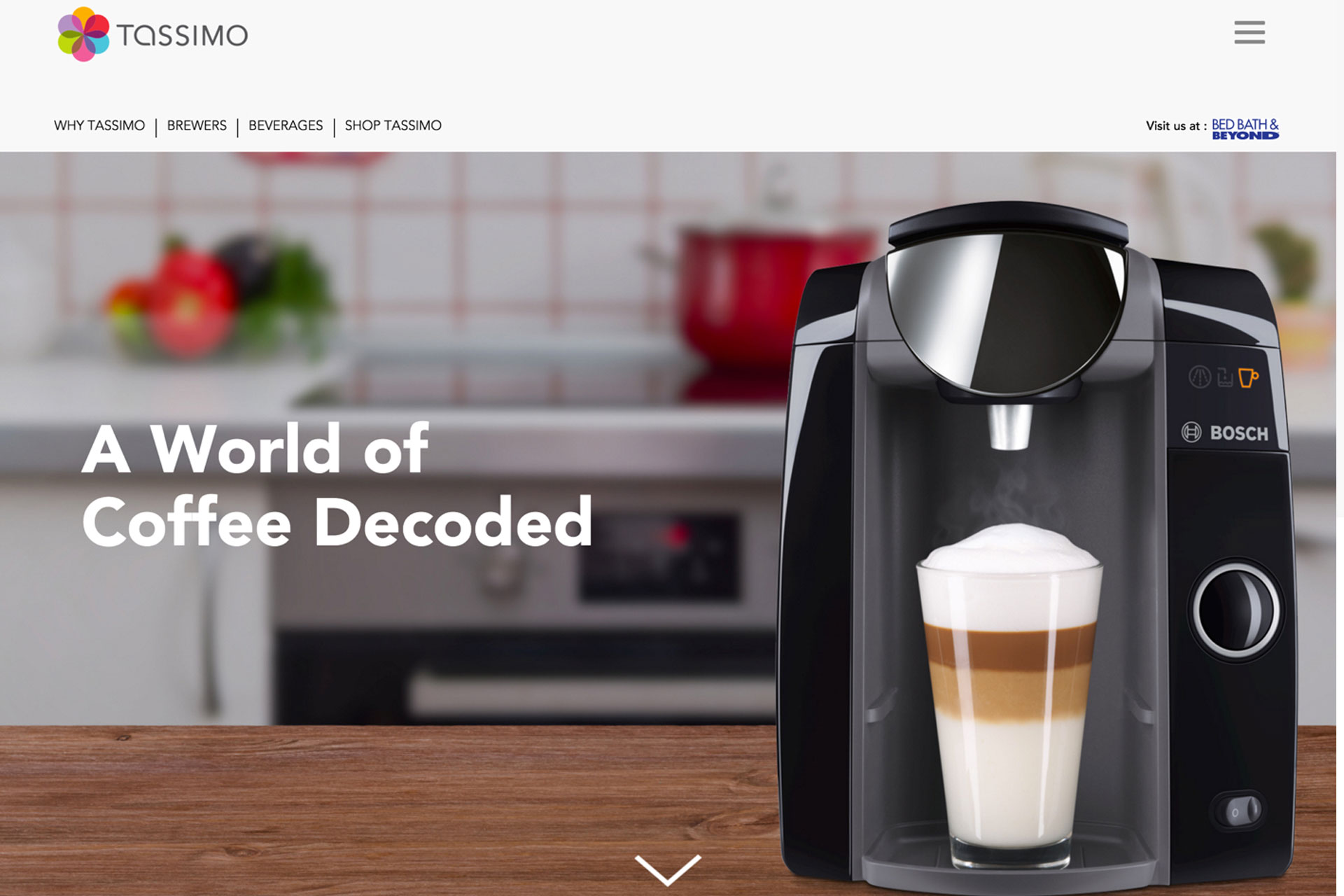 Tassimo consumer website responsive design