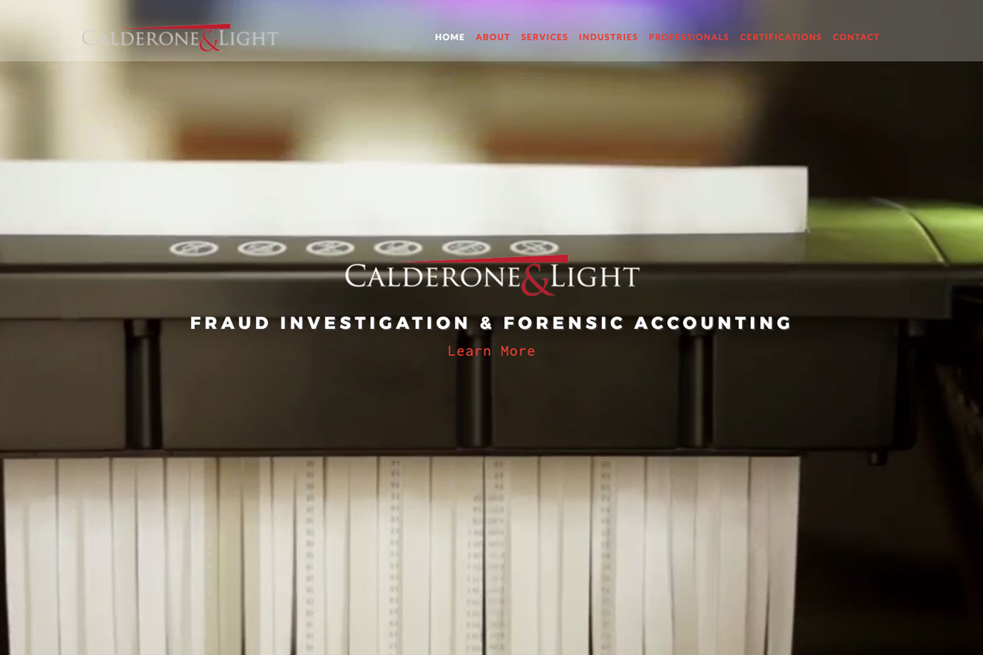 Calderone & Light corporate website with Hero video