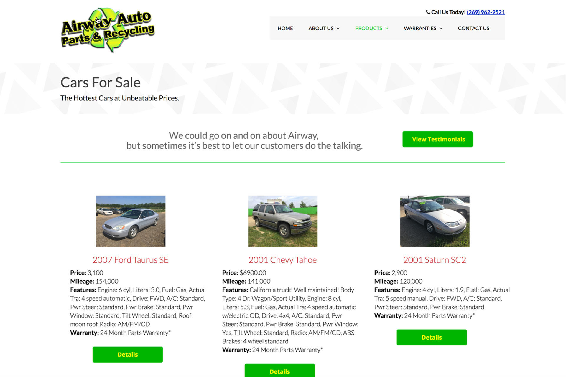 Airway Auto Parts Corporate Website slide 2