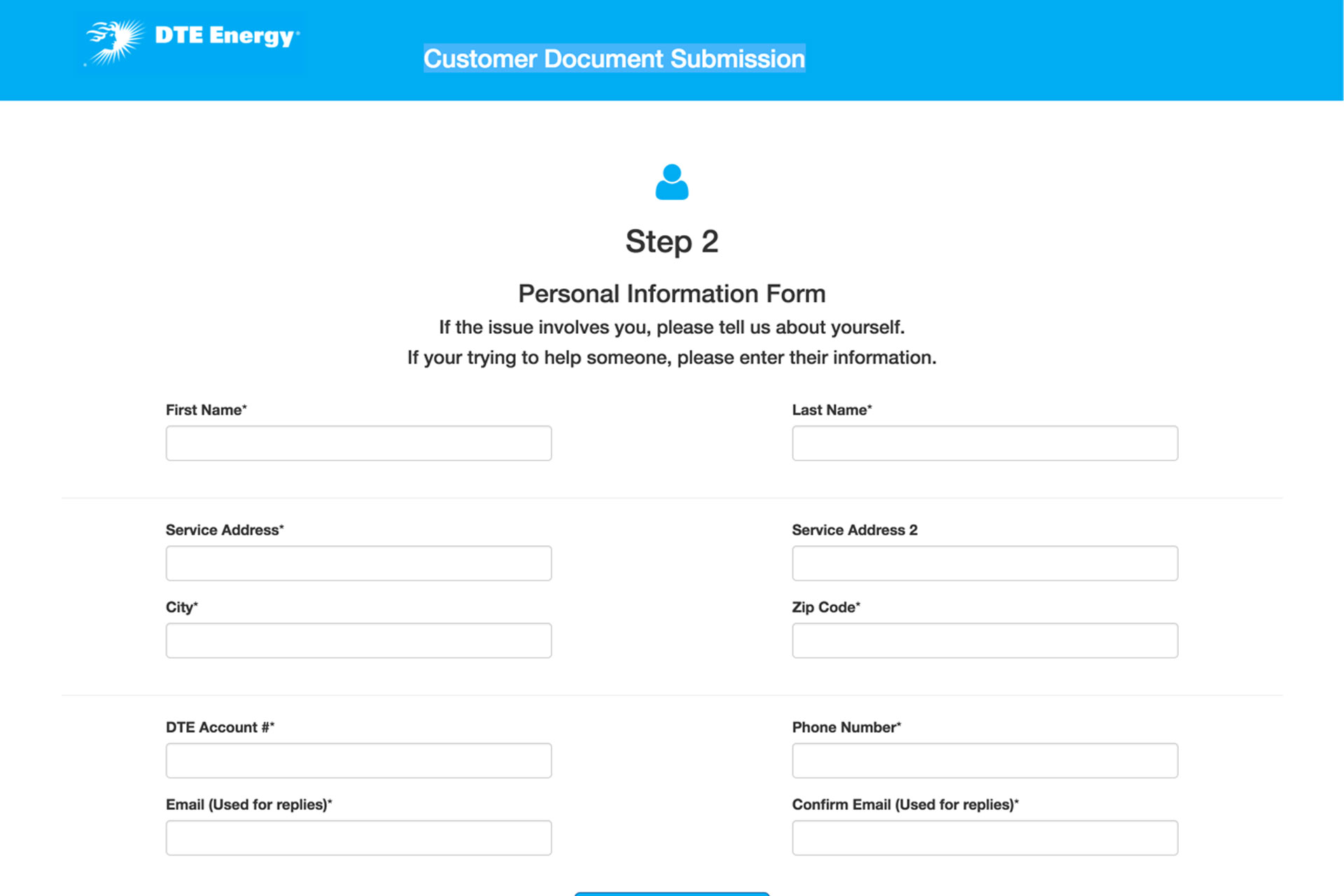 DTE Customer Document Submission slide 2