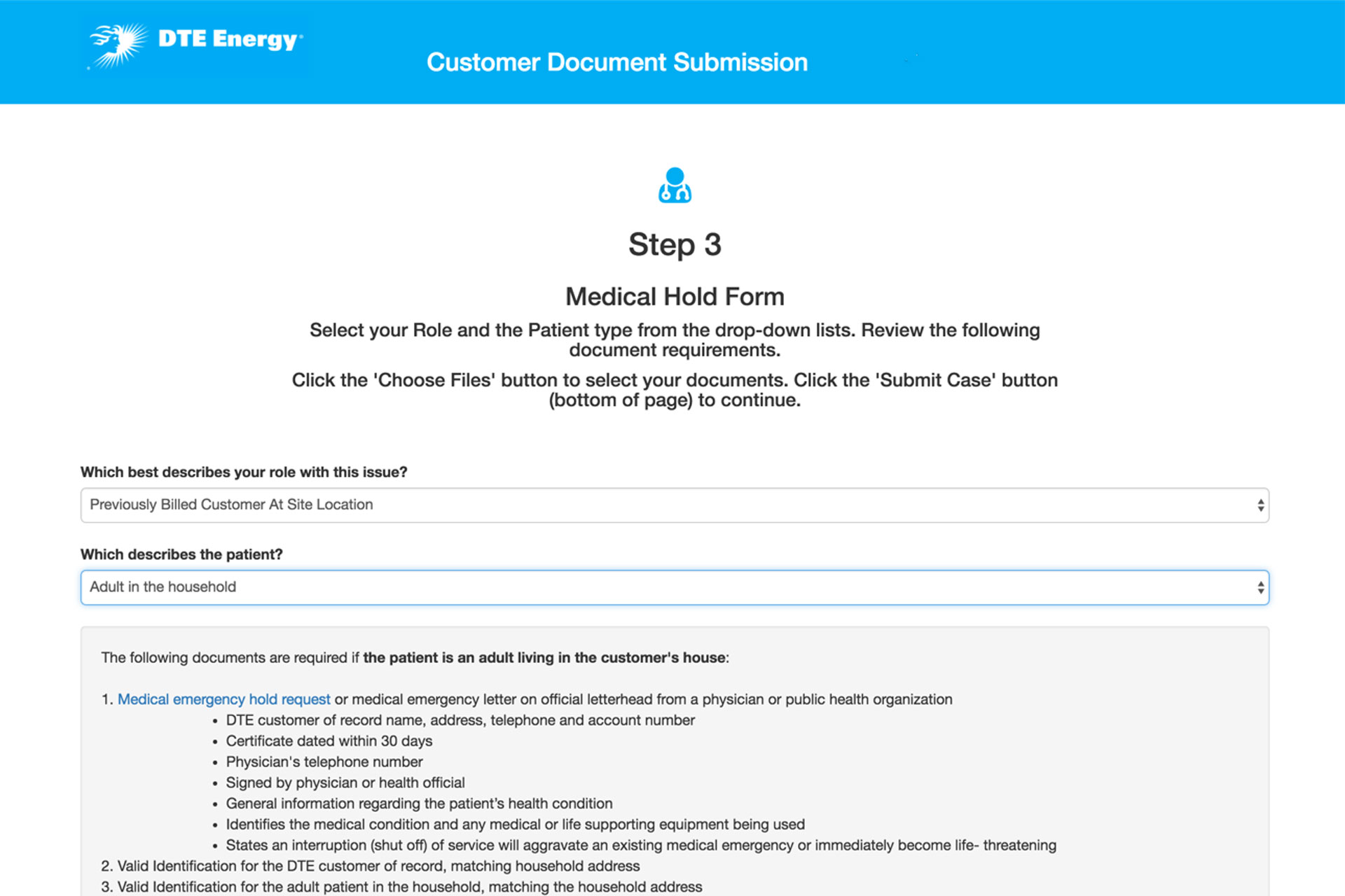 DTE Customer Document Submission slide 3
