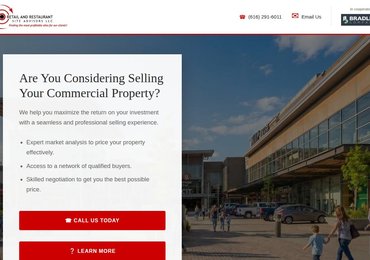 Landing page and email automation dashboard for Retail & Restaurant Site-Advisors LLC commercial real estate leads.