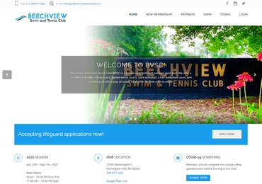 Beachview Swim Club modern responsive website