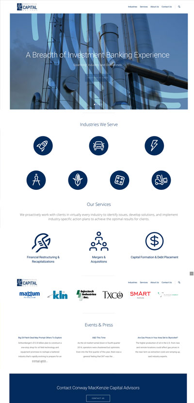 Conway Mackenzie Capital Investment website